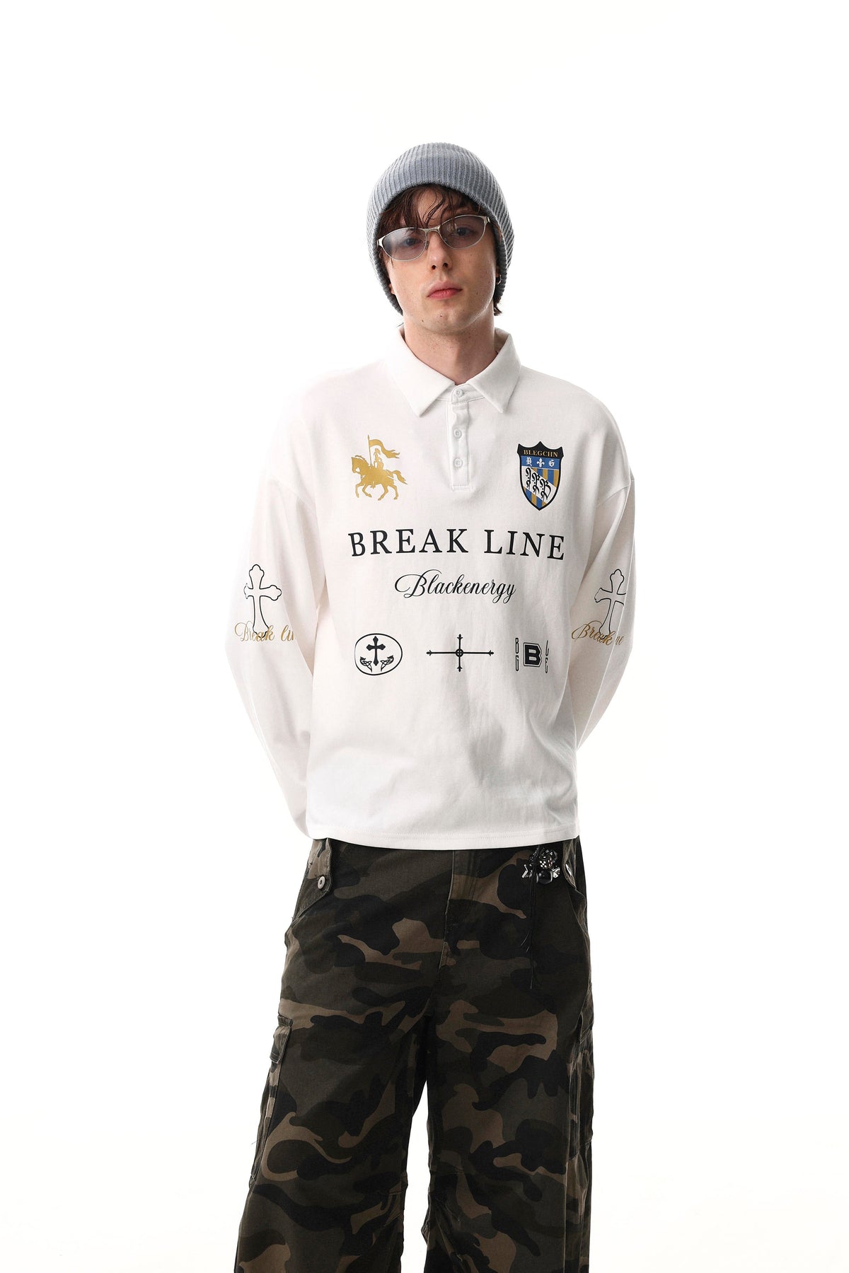 Breakline Crest Polo Long Sleeve T-shirt