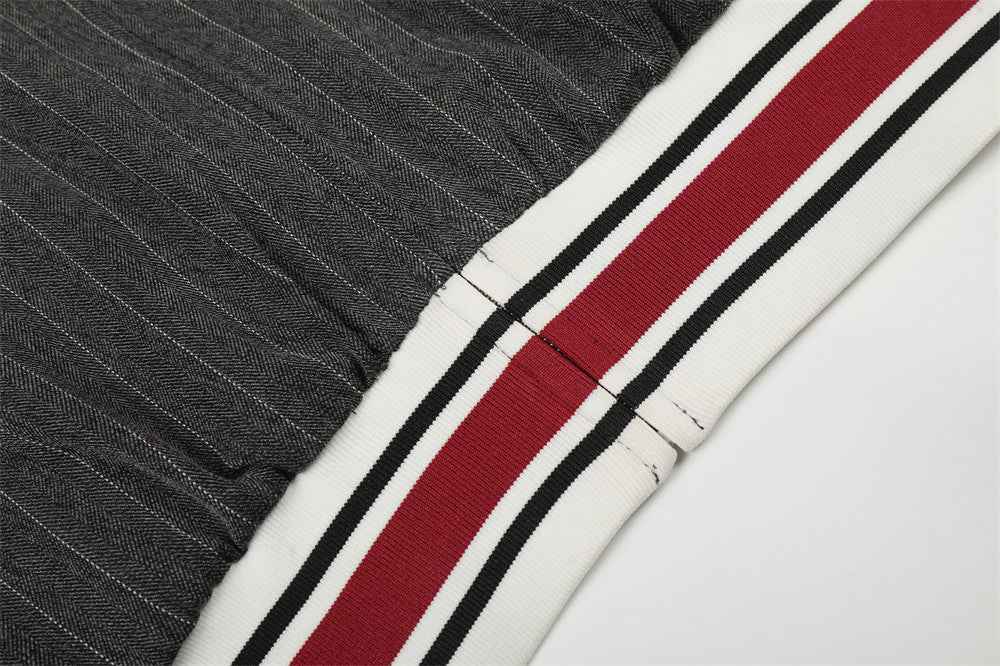 Pinstripe Vertical Embroidery Track Jacket