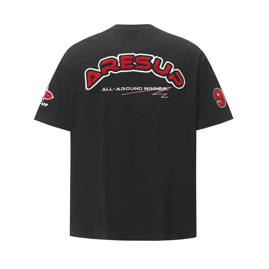 Retro Motorcycle Style Patch Embroidered T-shirt