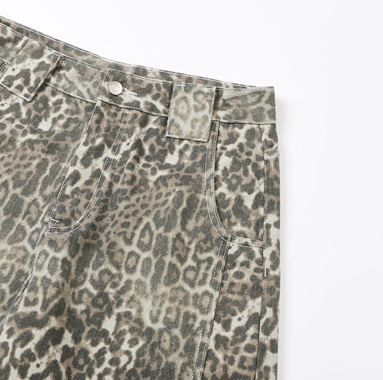Vintage Leopard Cargo Shorts