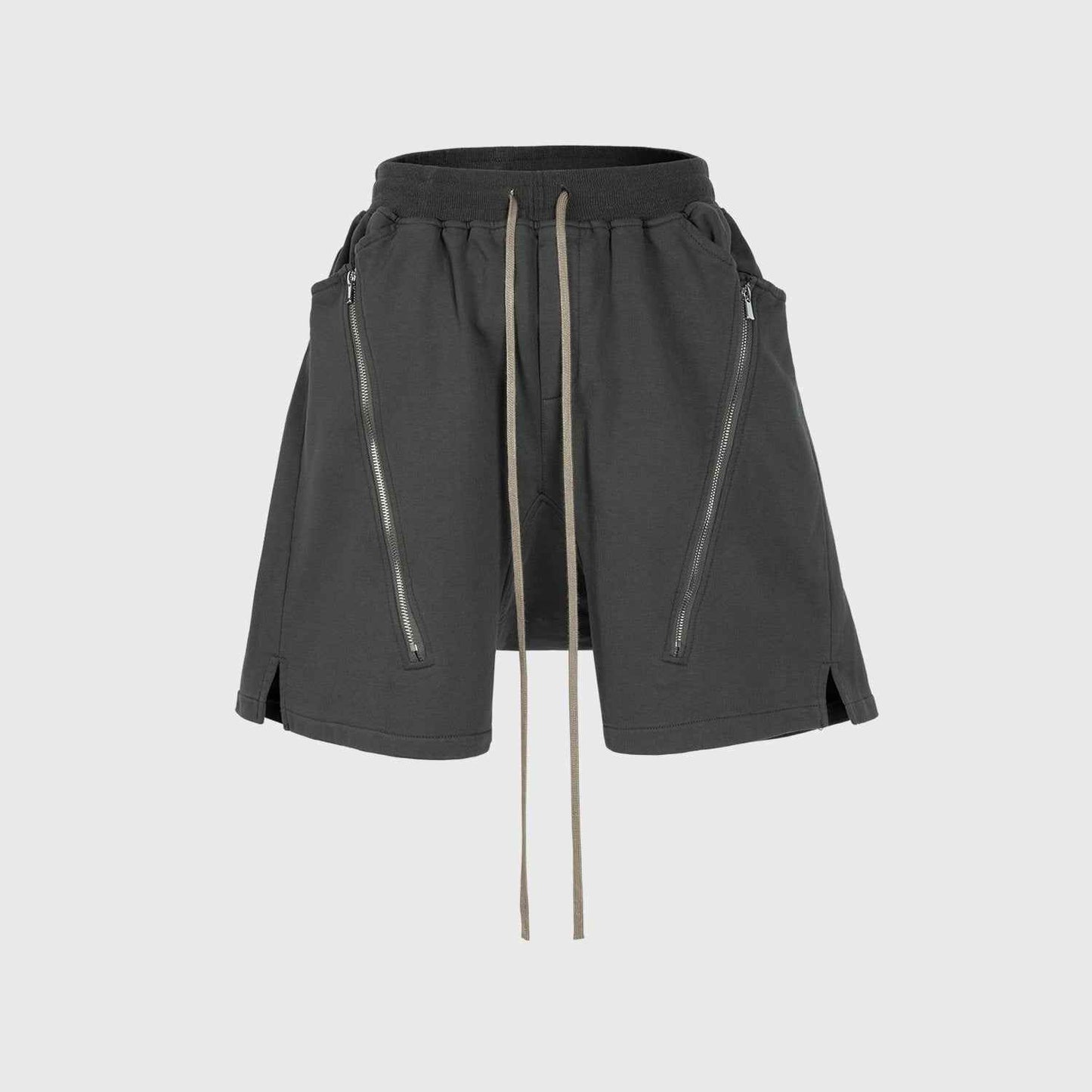 Retro Functional Zipper Slit Jort