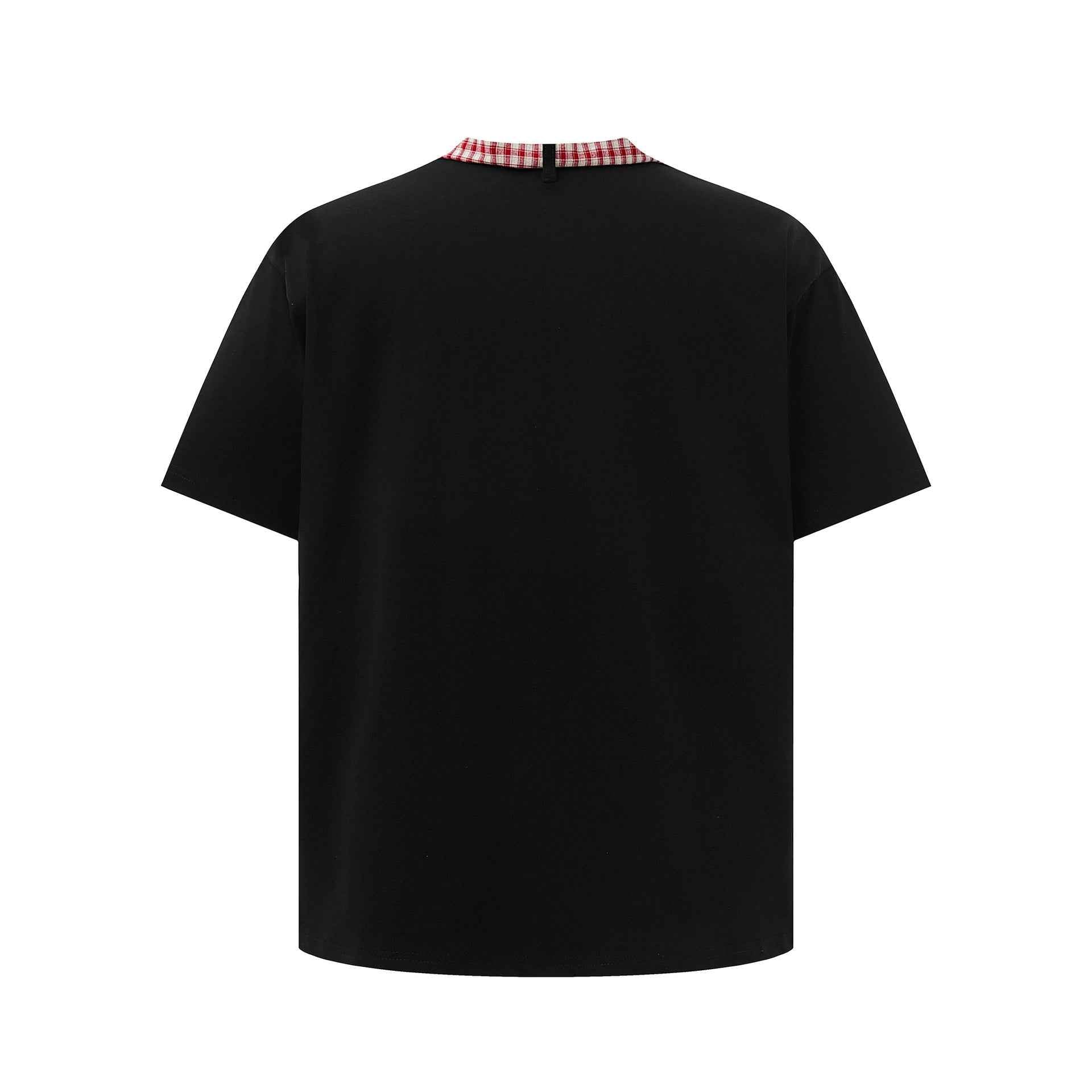 Street Plaid Tie Short Sleeve T-Shirt