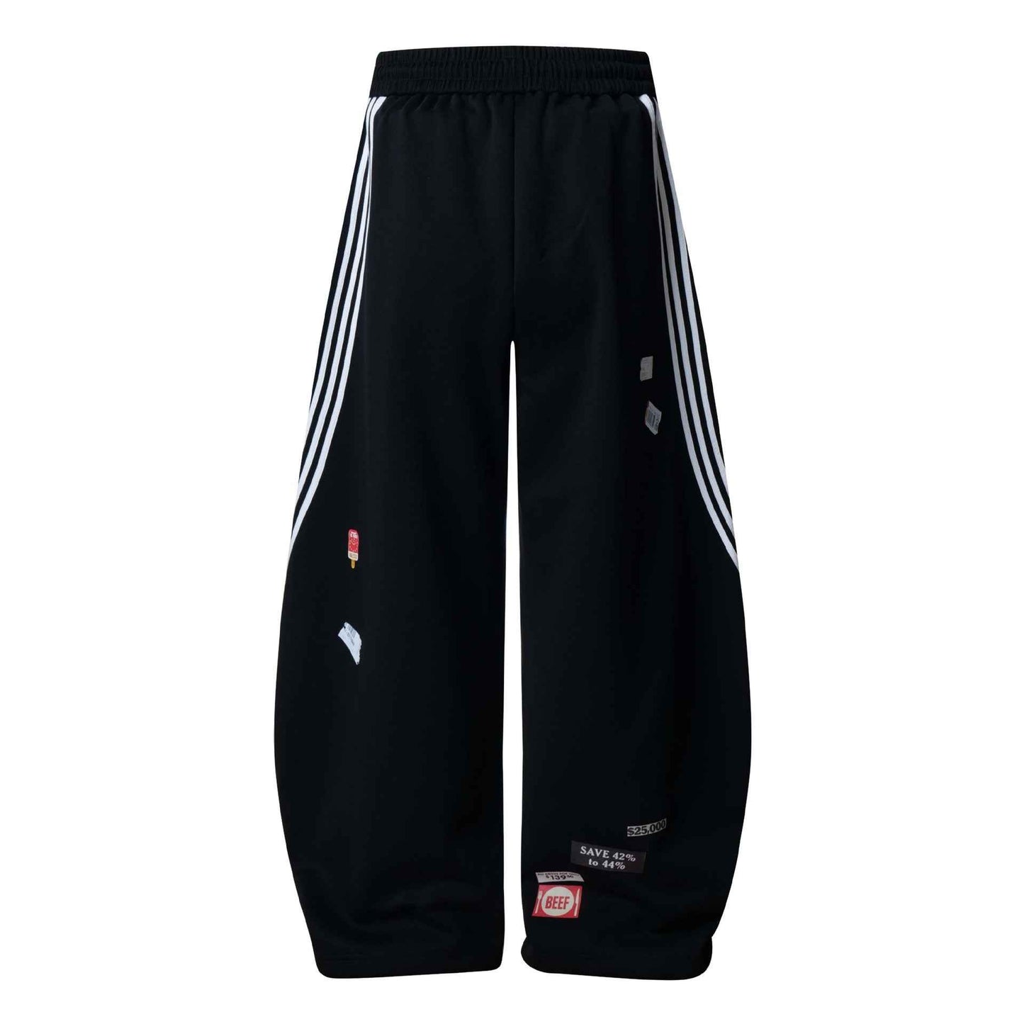 Street Patterned Striped Barrel Casual Pants