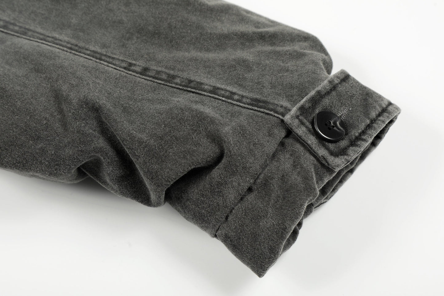 Vintage Distressed Pleated Shearling Collar Fleece Jacket