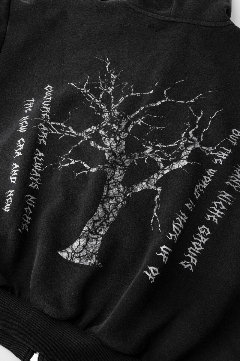 Gothic Tree Graphic Oversized Hoodie