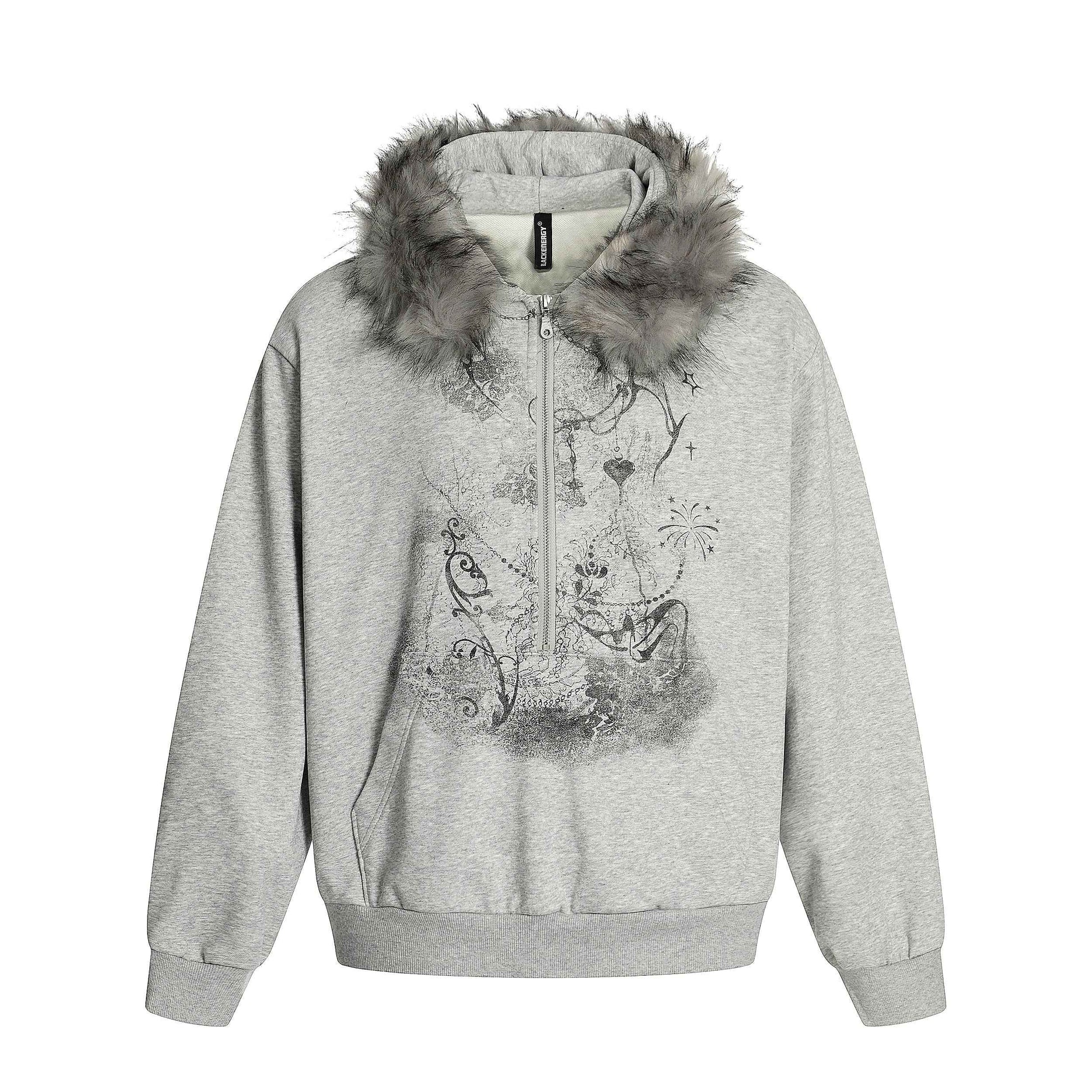Gothic Fur Collar | Zip Up Hoodie