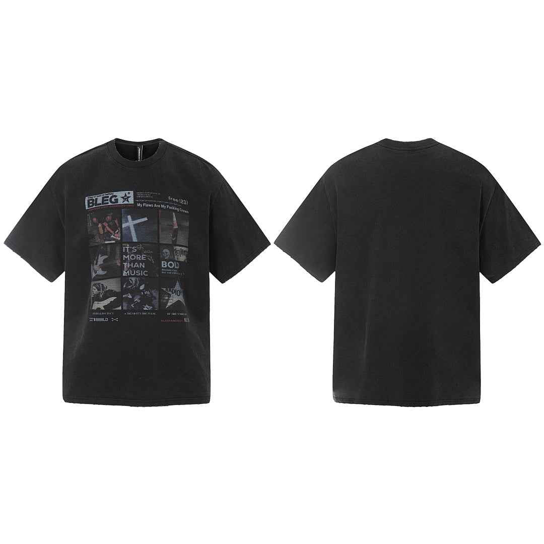 Vintage Washed Graphic Print Grunge T-Shirt