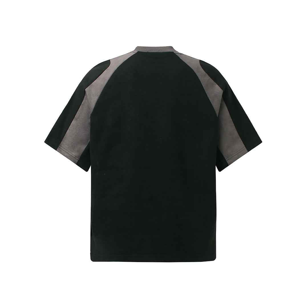 Suede-Touch Embroidered Sport Color-Block T-Shirt