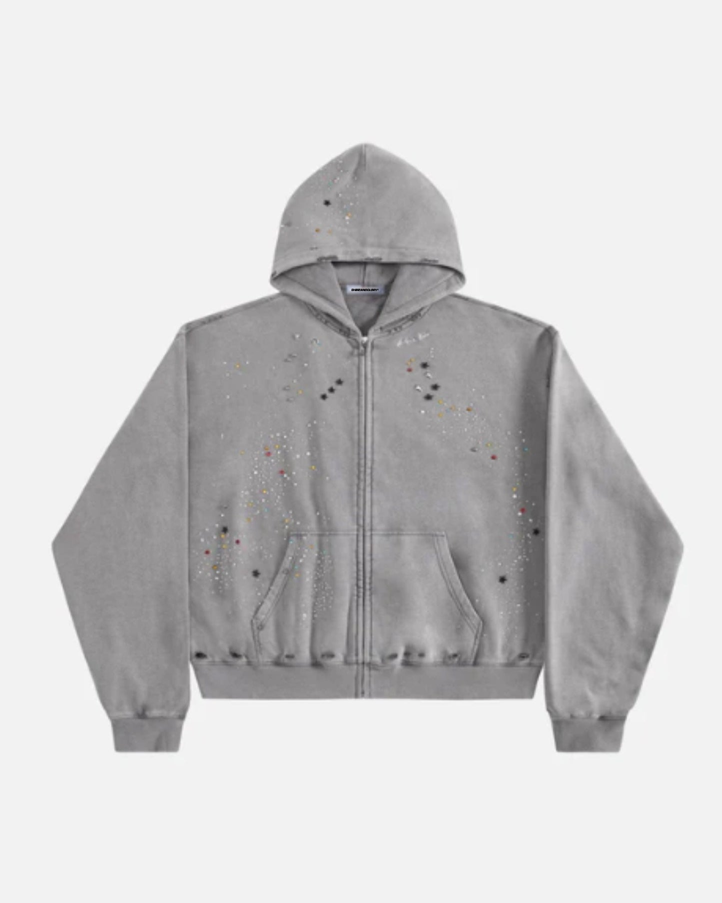 Zip Up Hoodie Rhinestone
