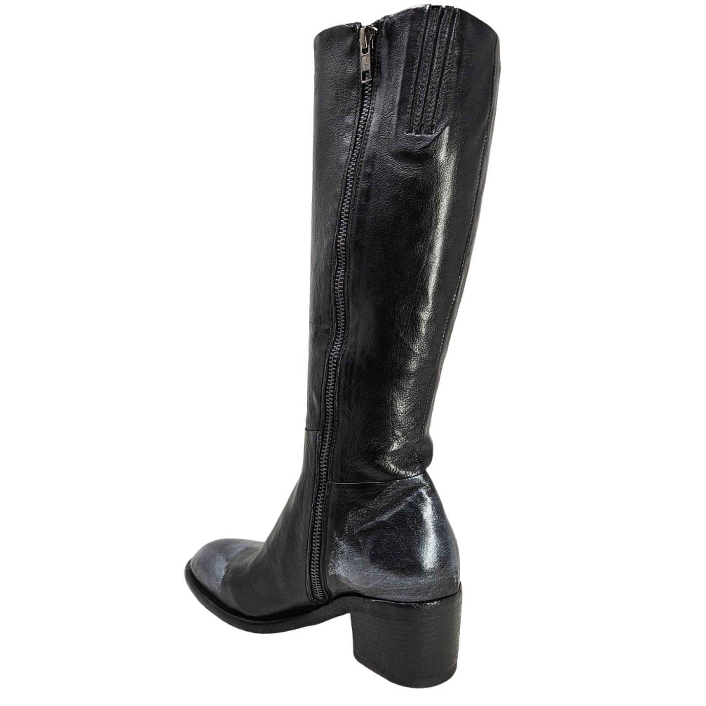Black Tall Hand Rubbed Lock Boot