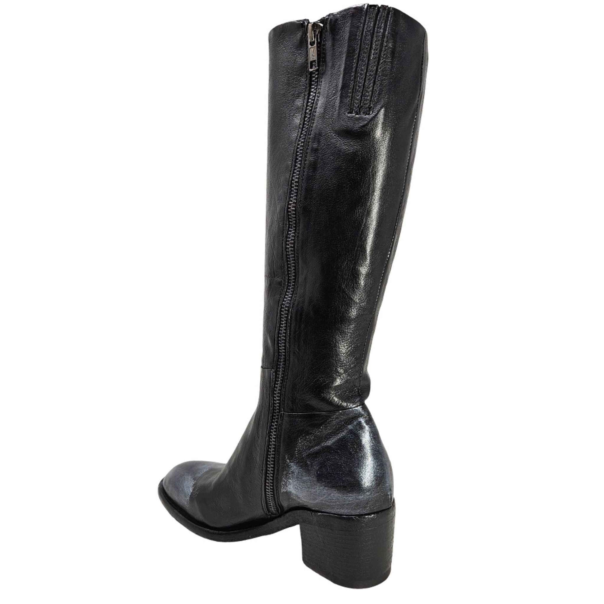 Black Tall Hand Rubbed Lock Boot