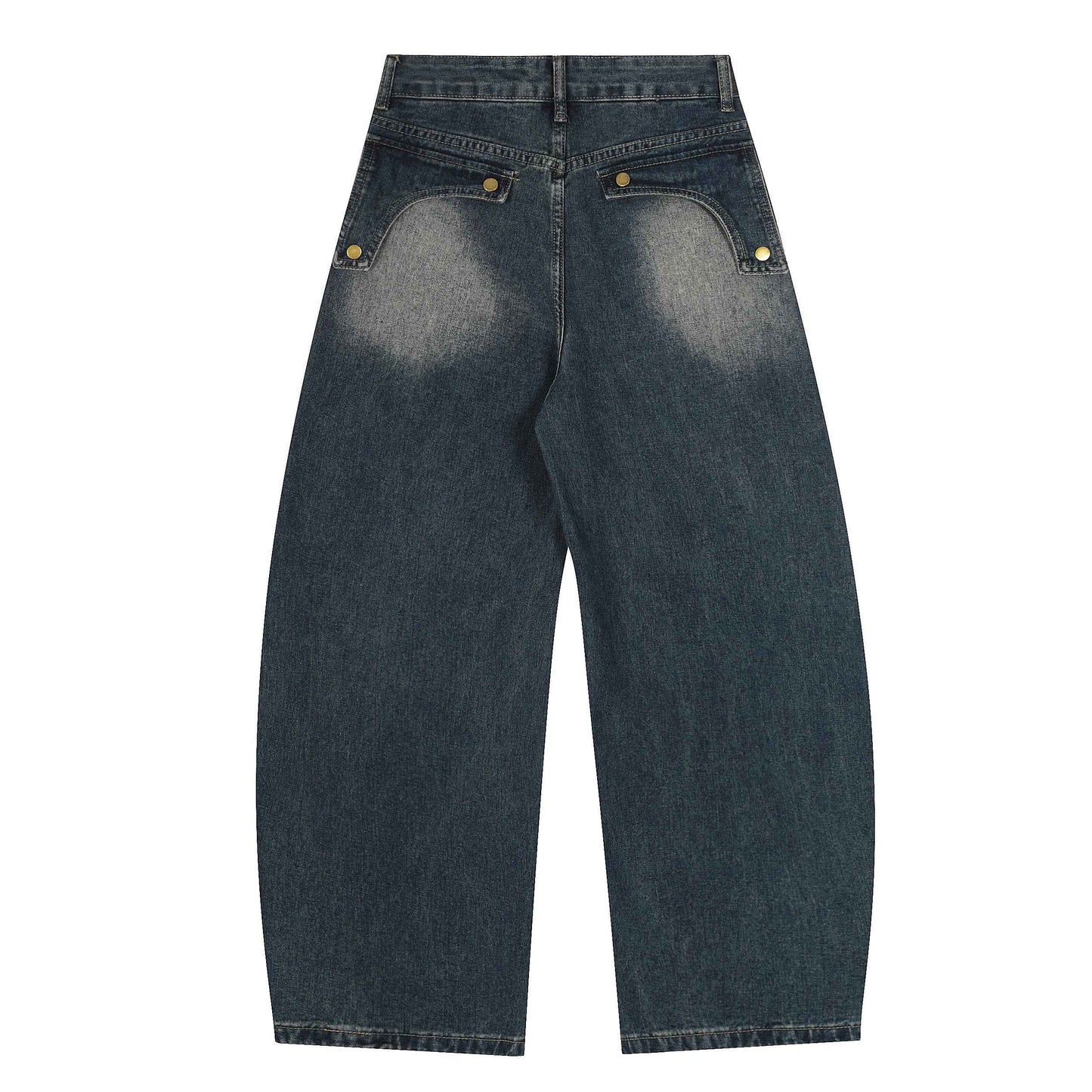Vintage Embroidered Washed Raw-Edge Graffiti Scimitar Jeans