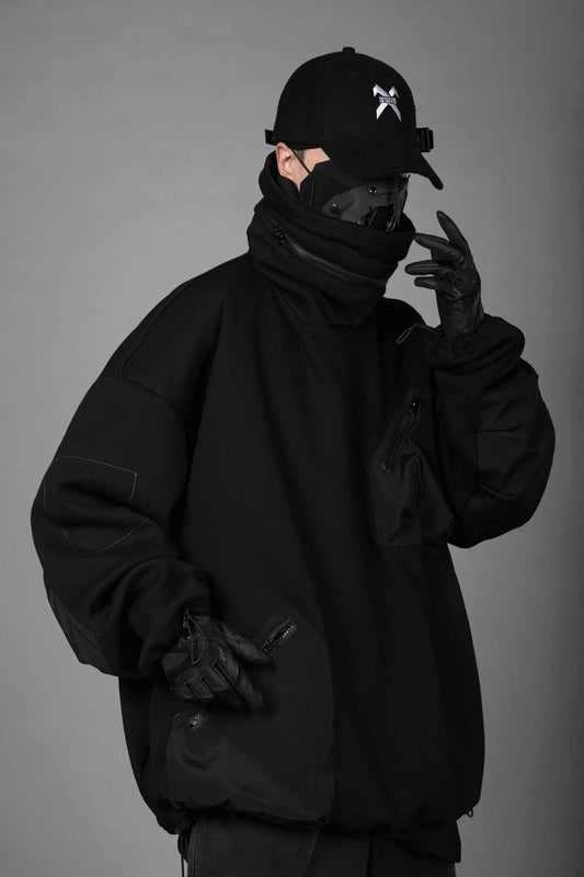 HiH33 Black Utility Hoodie