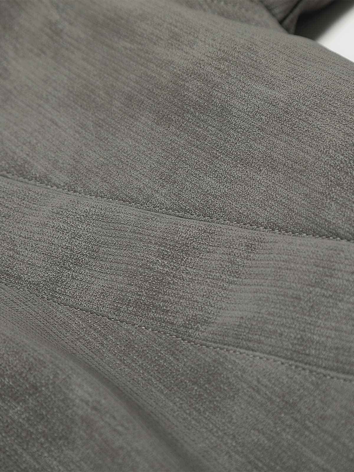 Vintage Dual-layer Collar Fleece-lined Zipper Jacket