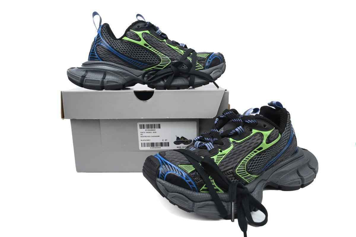Custom BLCG Black Green Blue Sneakers W3XDC SneakerNational