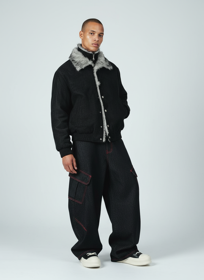 Vintage Dual-layer Collar Fleece-lined Zipper Jacket - Luxuryurbanwear
