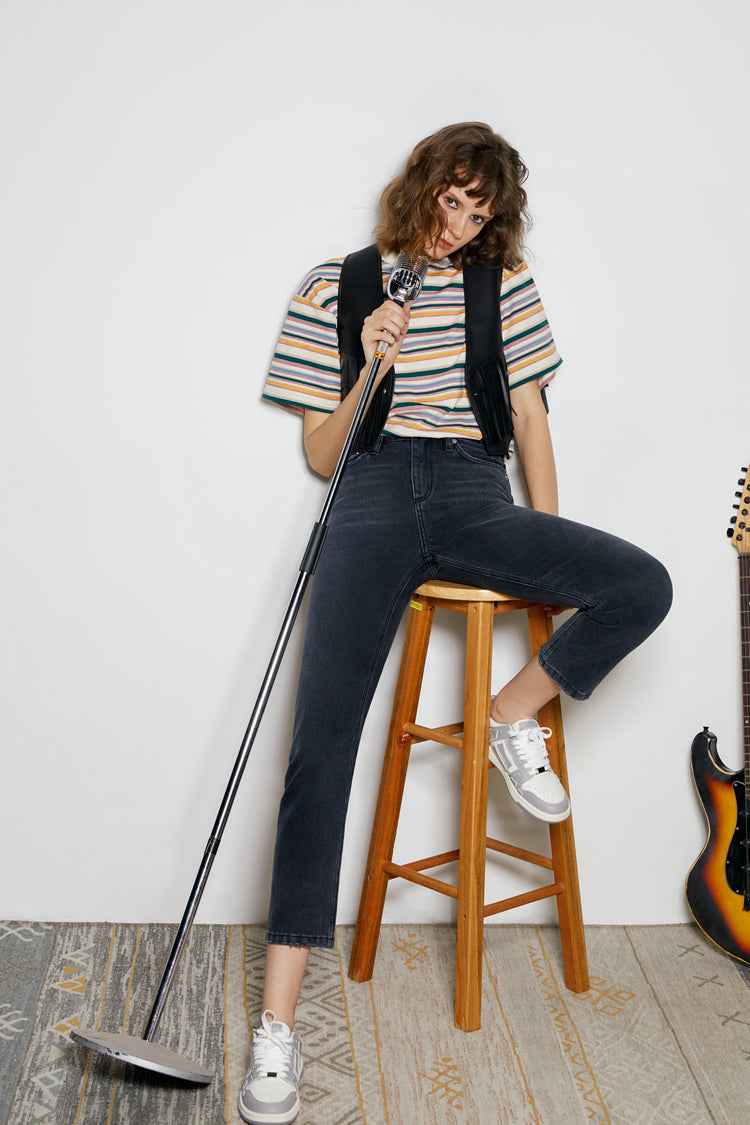 Chelsea High Rise Straight Crop Jeans HJ005 [FINAL SALE]