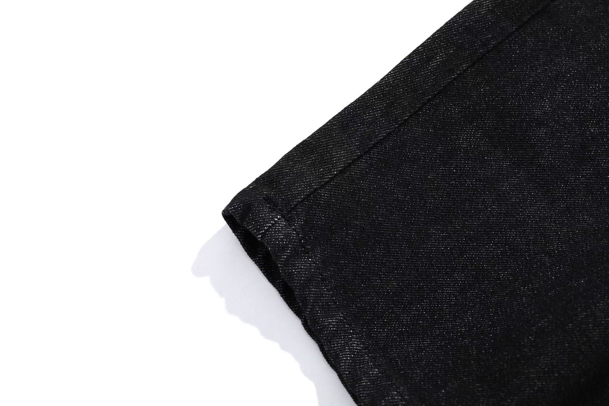 Distressed Wide-Leg Jeans