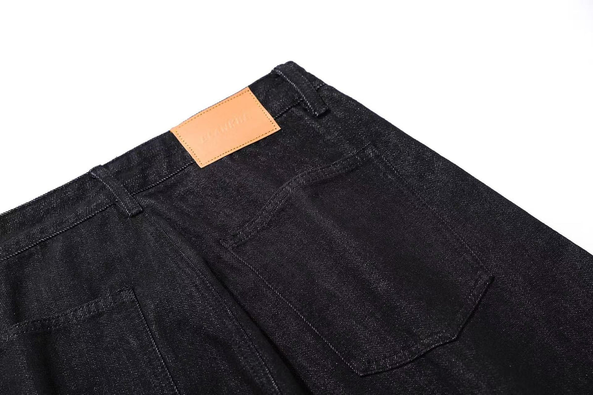 Distressed Wide-Leg Jeans