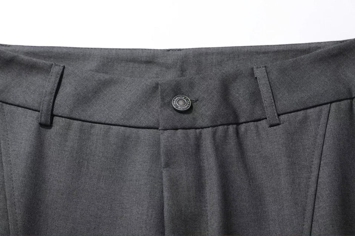 Deconstructed Wide-Leg Baggy Suit Pants