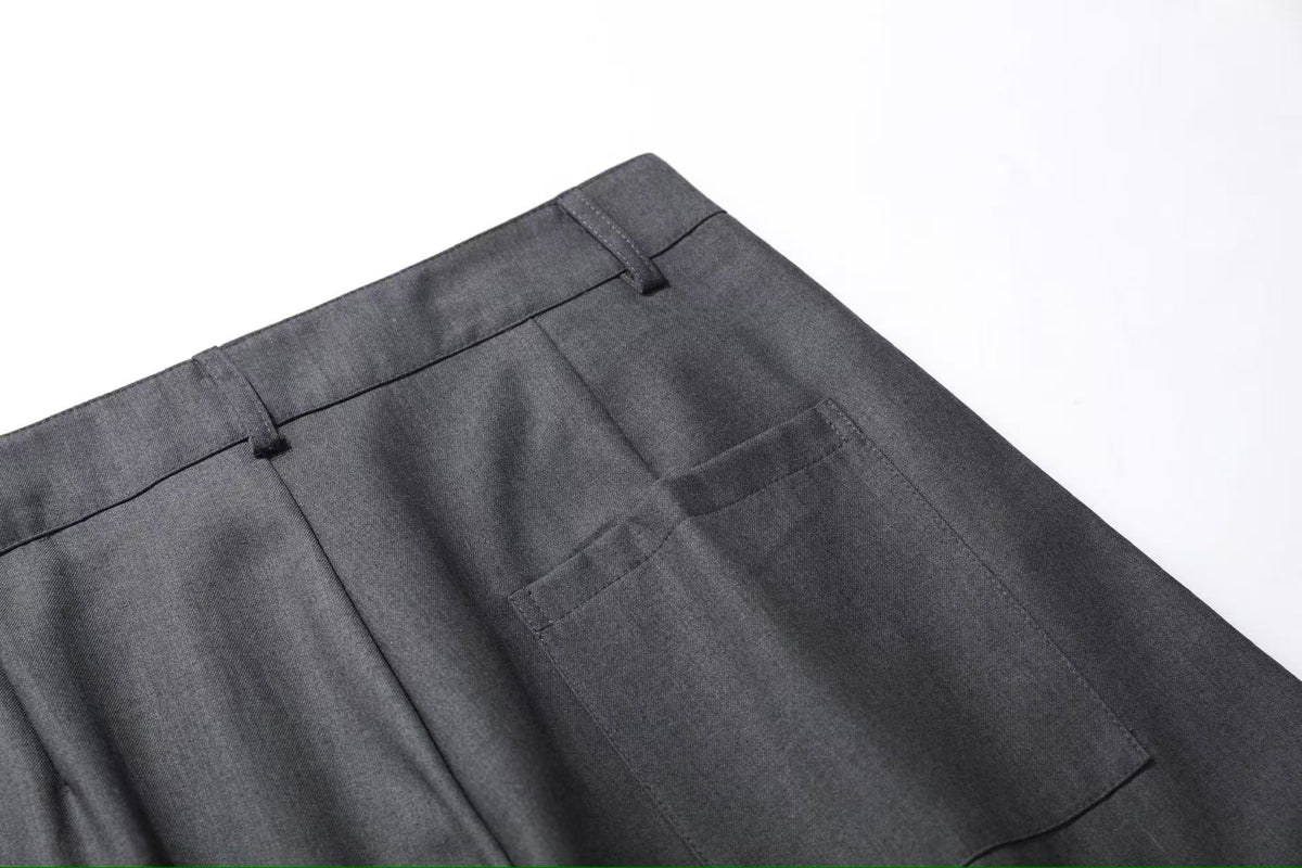 Deconstructed Wide-Leg Baggy Suit Pants
