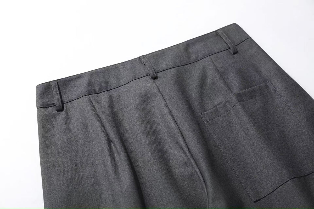 Deconstructed Wide-Leg Baggy Suit Pants