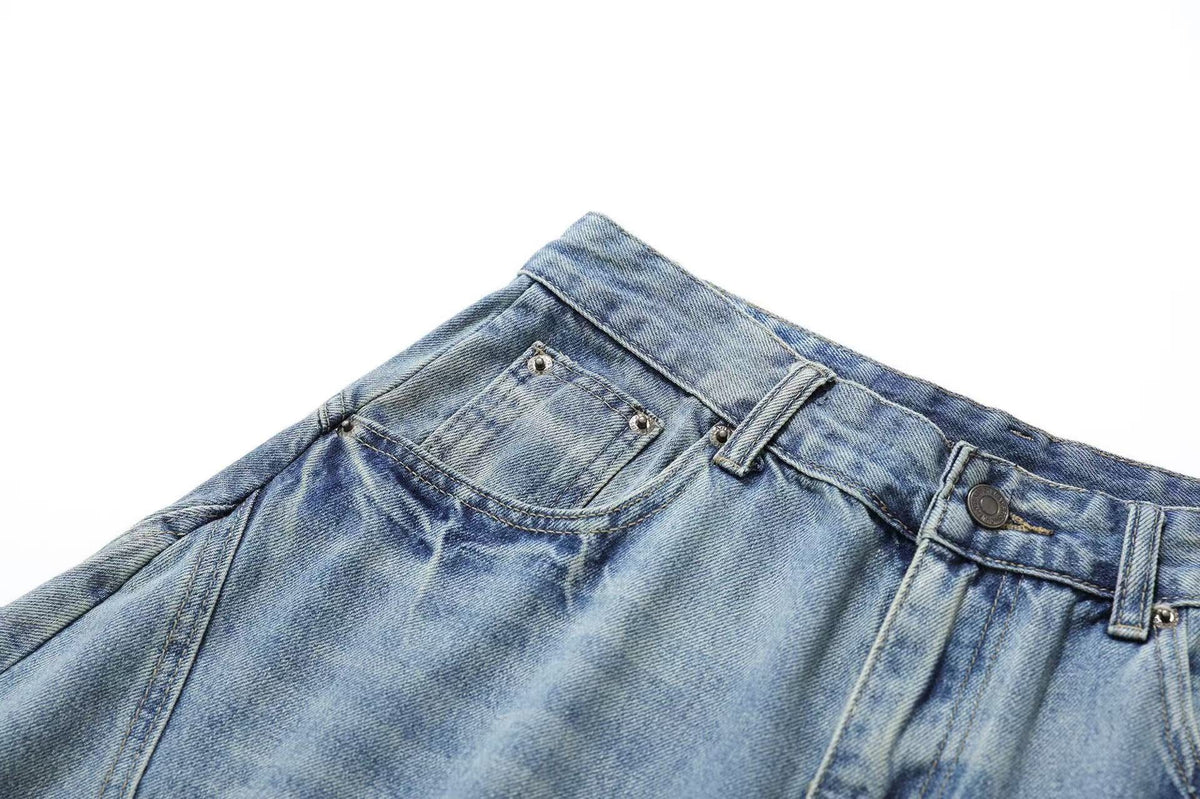 Wide-Leg  Baggy Knee-Length Jorts