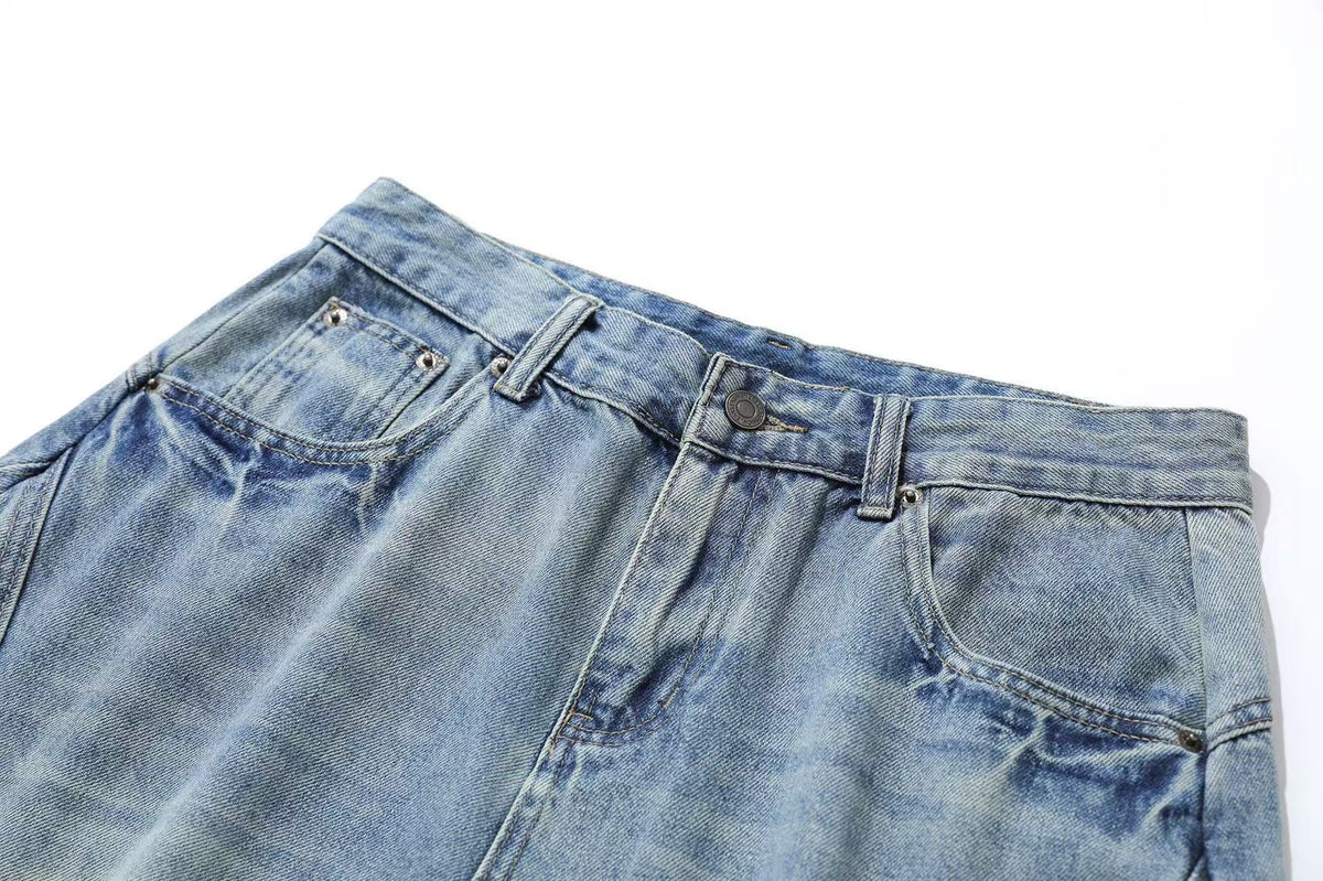Wide-Leg  Baggy Knee-Length Jorts
