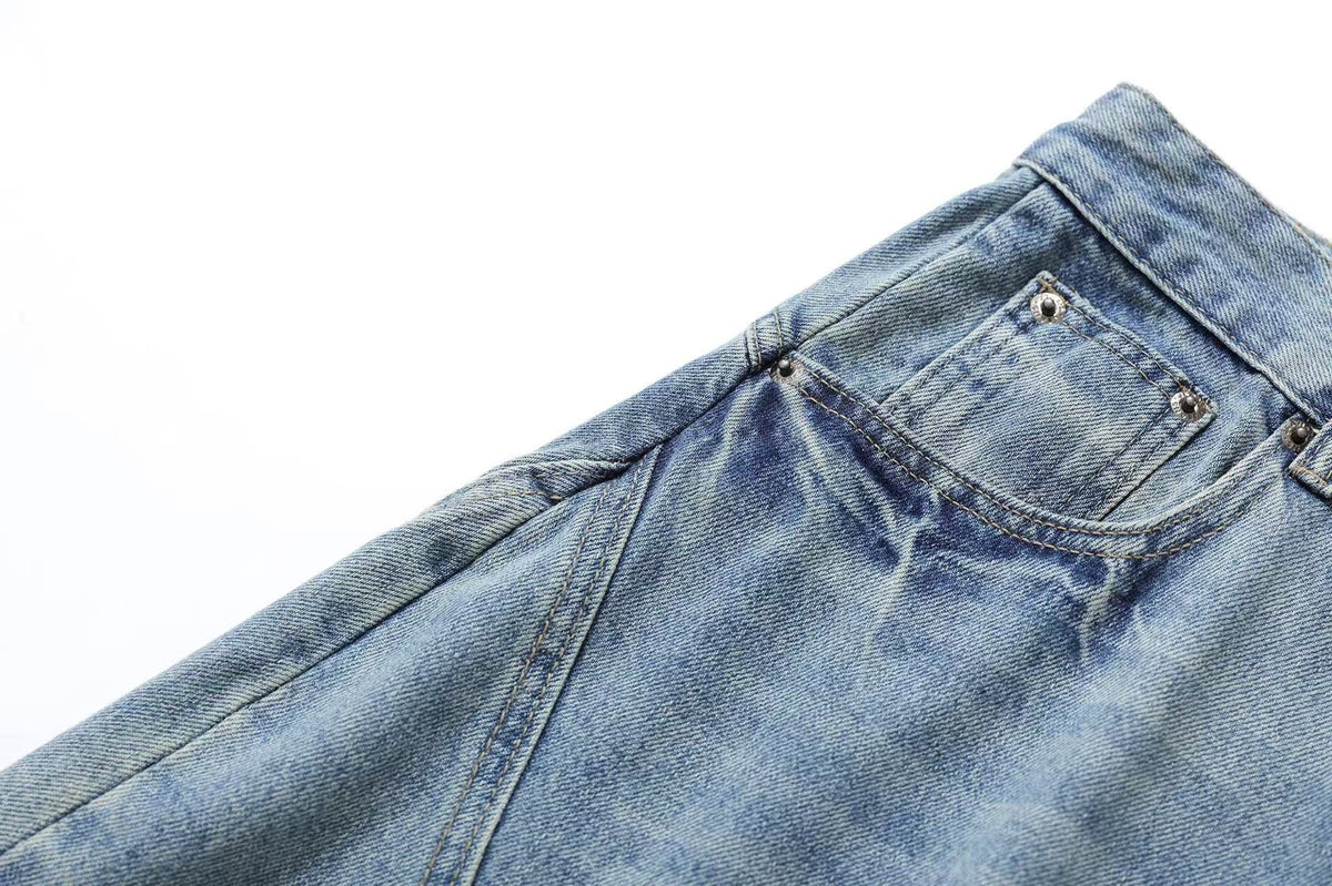 Wide-Leg  Baggy Knee-Length Jorts