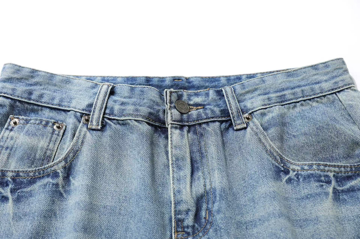 Wide-Leg  Baggy Knee-Length Jorts
