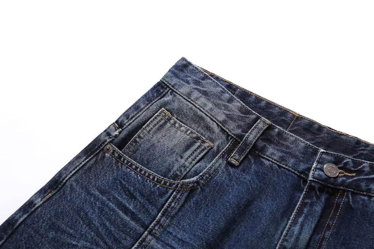 Washed Denim Knee-Length Jorts