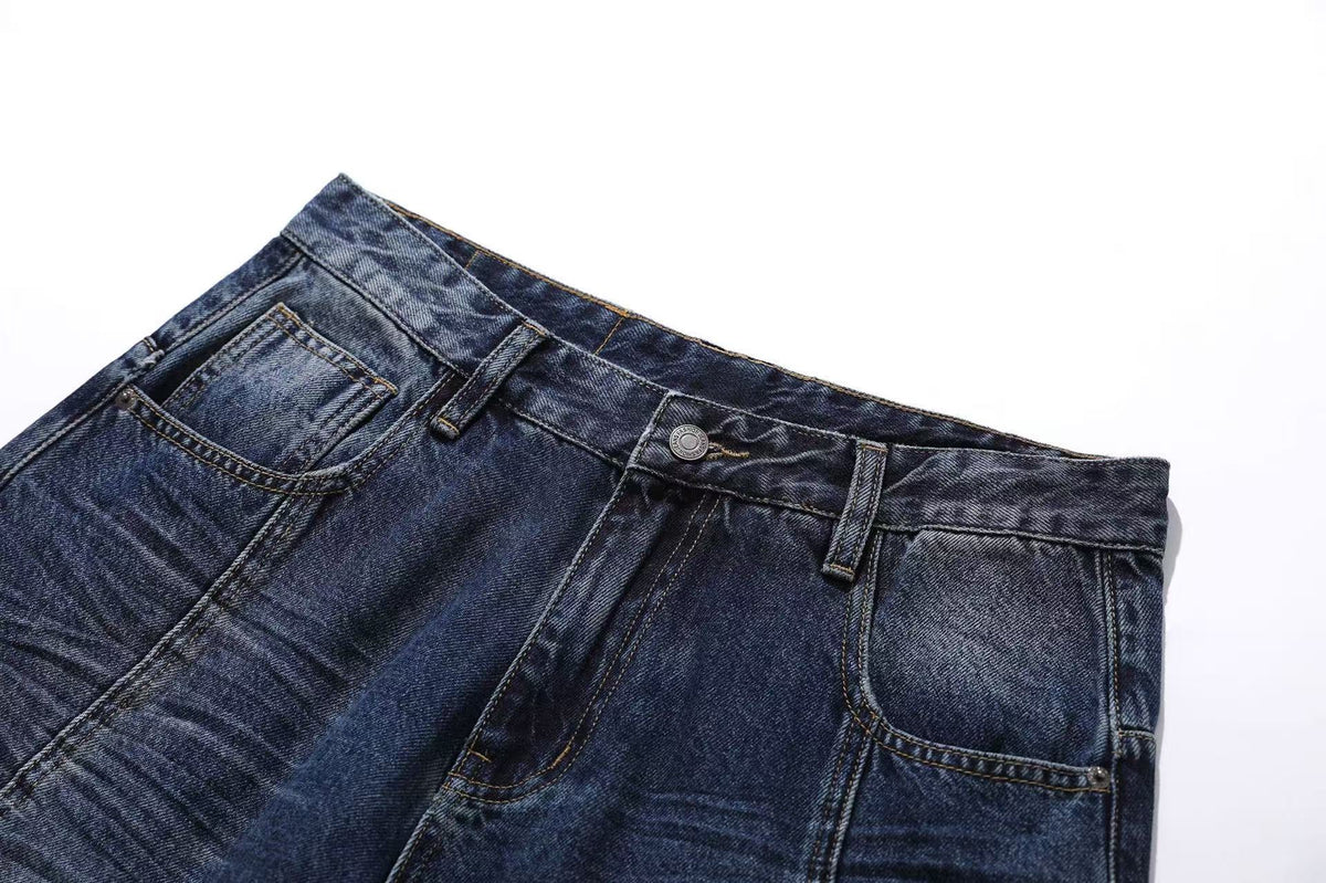 Washed Denim Knee-Length Jorts