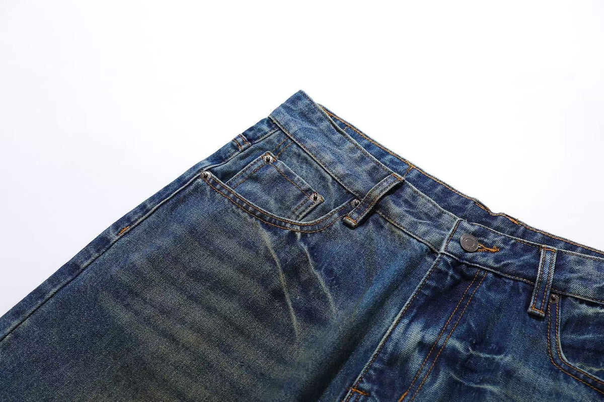 Washed Denim Knee-Length Jorts