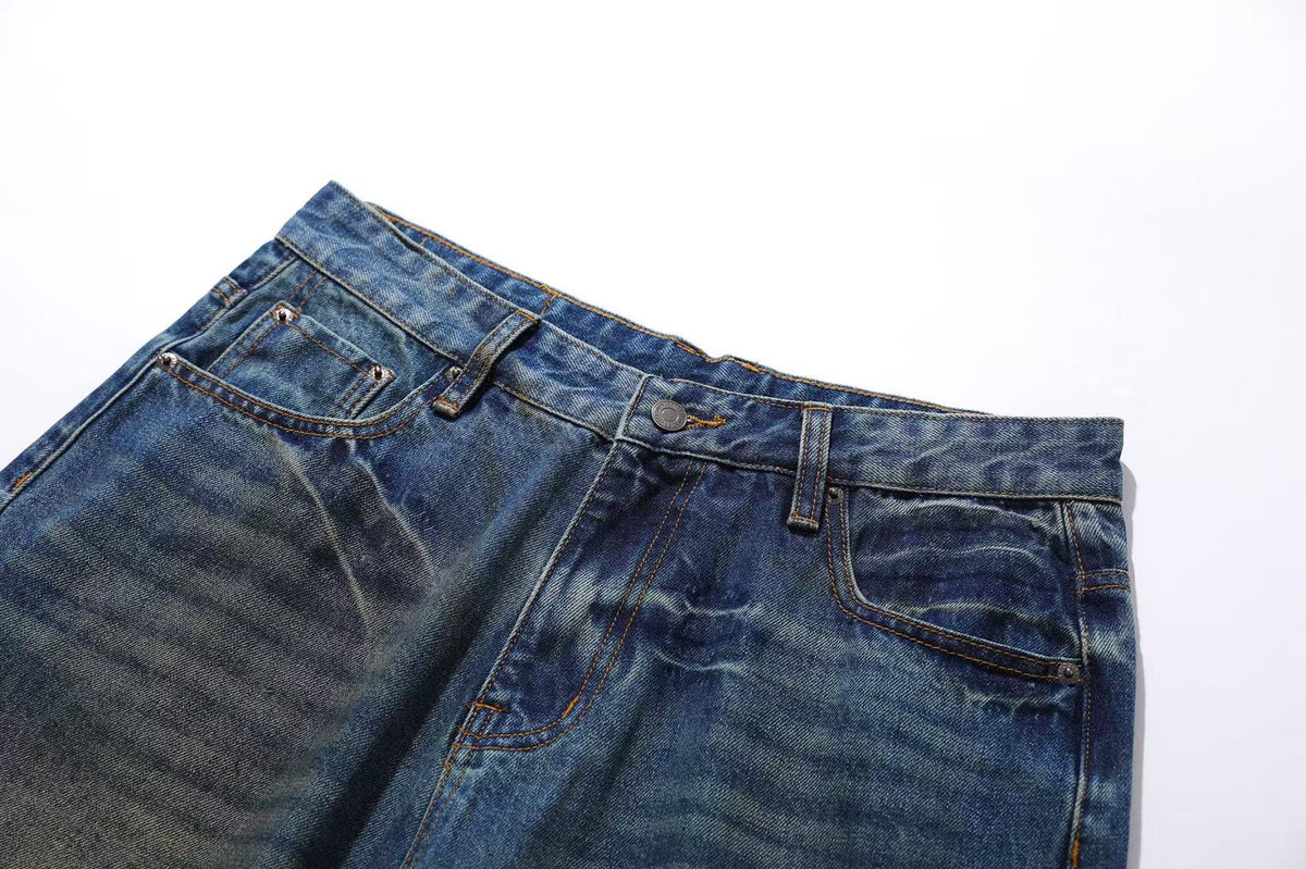Washed Denim Knee-Length Jorts