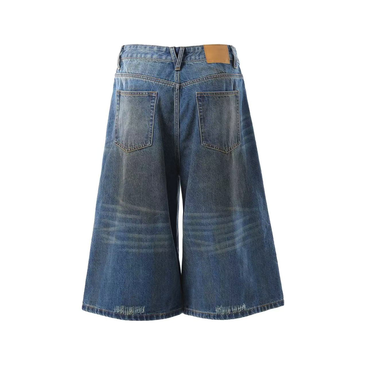 Washed Denim Knee-Length Jorts