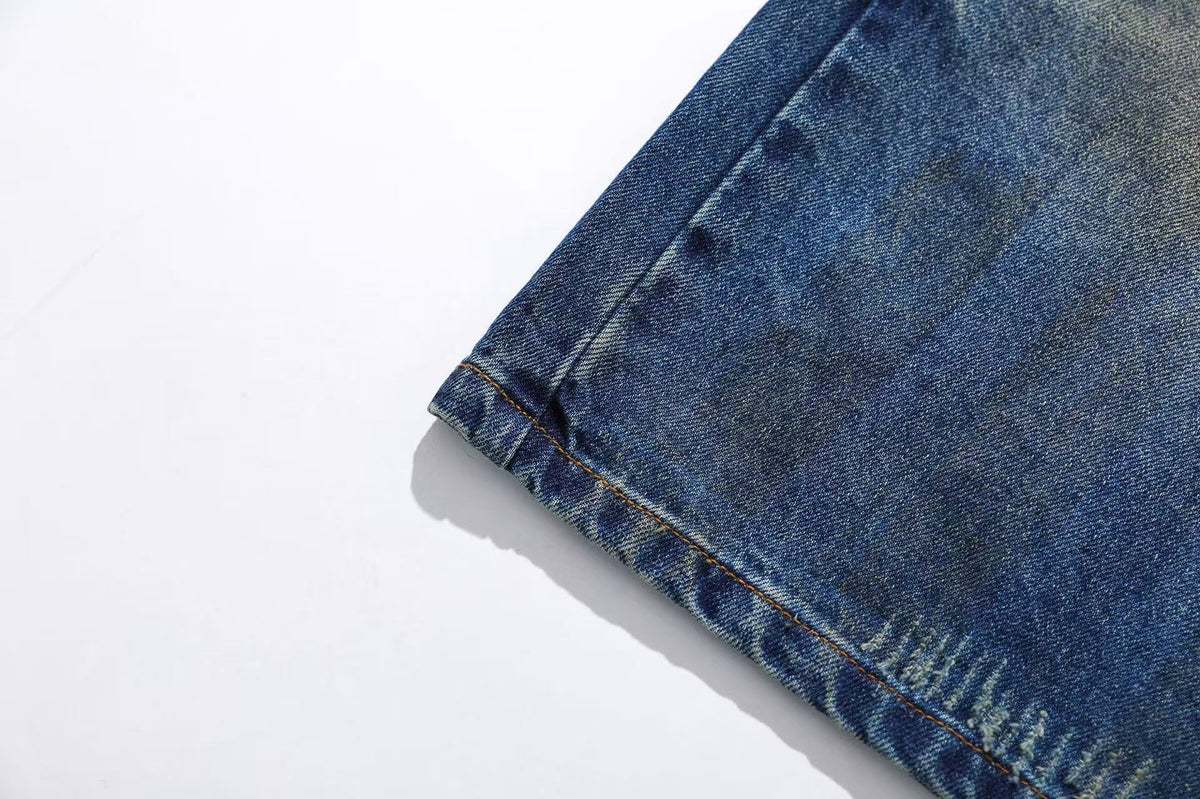 Washed Denim Knee-Length Jorts