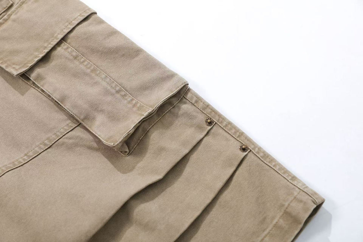 Wide-Leg Knee-Length Cargo Jorts