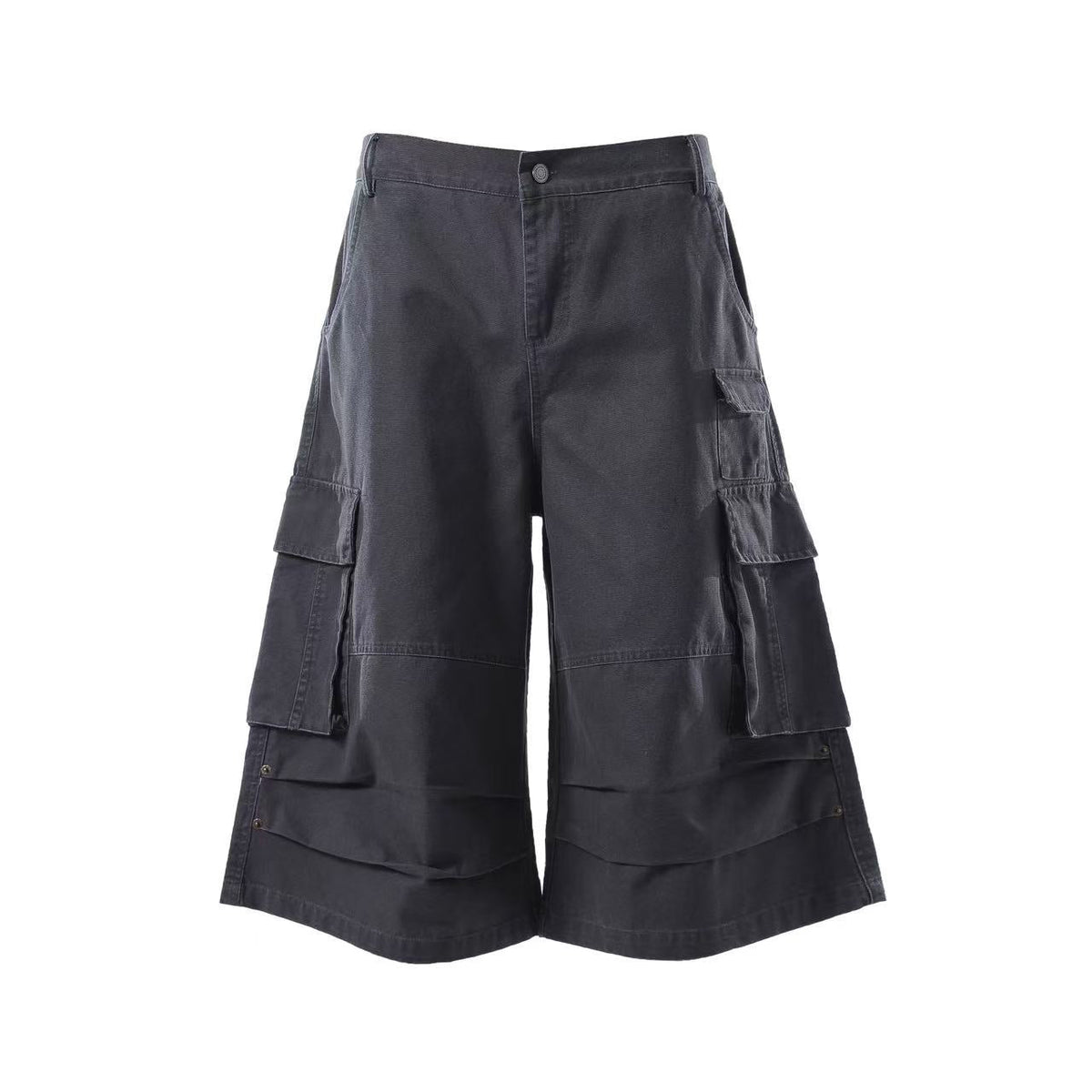Wide-Leg Knee-Length Cargo Jorts