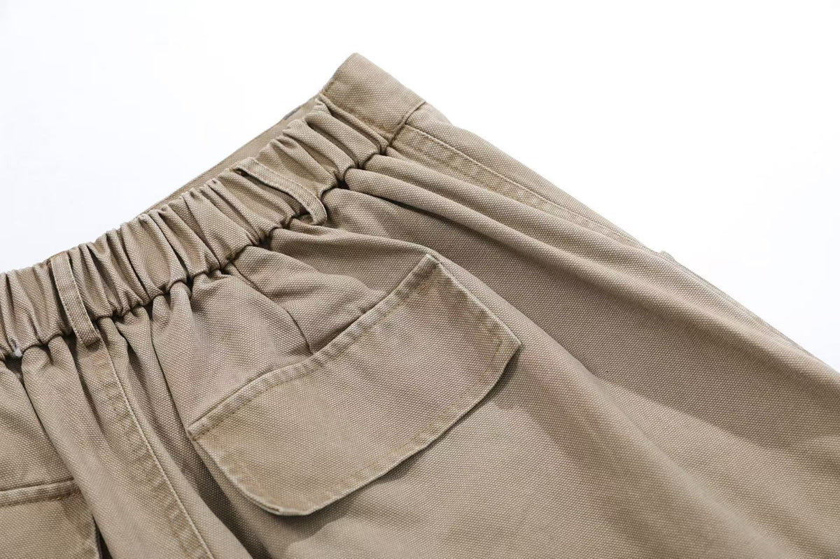 Wide-Leg Knee-Length Cargo Jorts