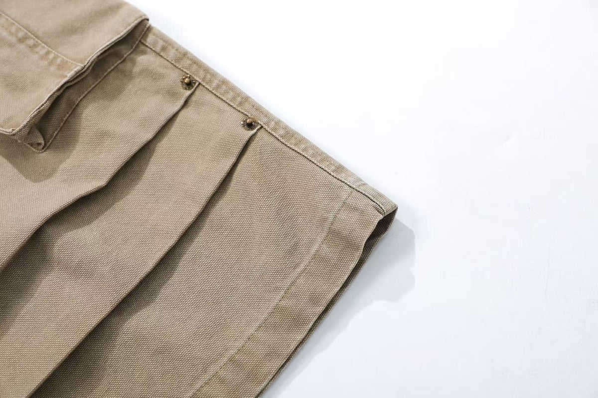 Wide-Leg Knee-Length Cargo Jorts