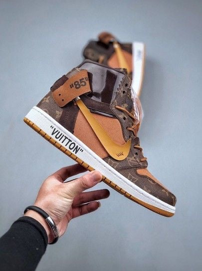 Custom Air Jordan 1 Monogram High Q  With Original Box