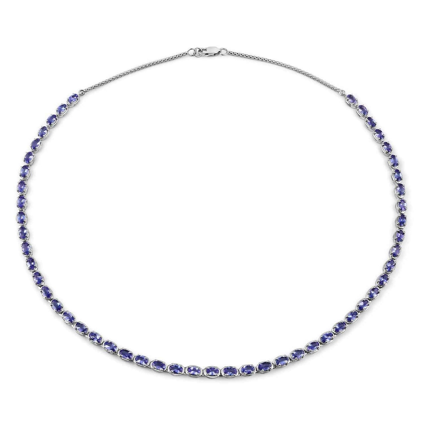 10.00 Carat Genuine Tanzanite .925 Sterling Silver Necklace