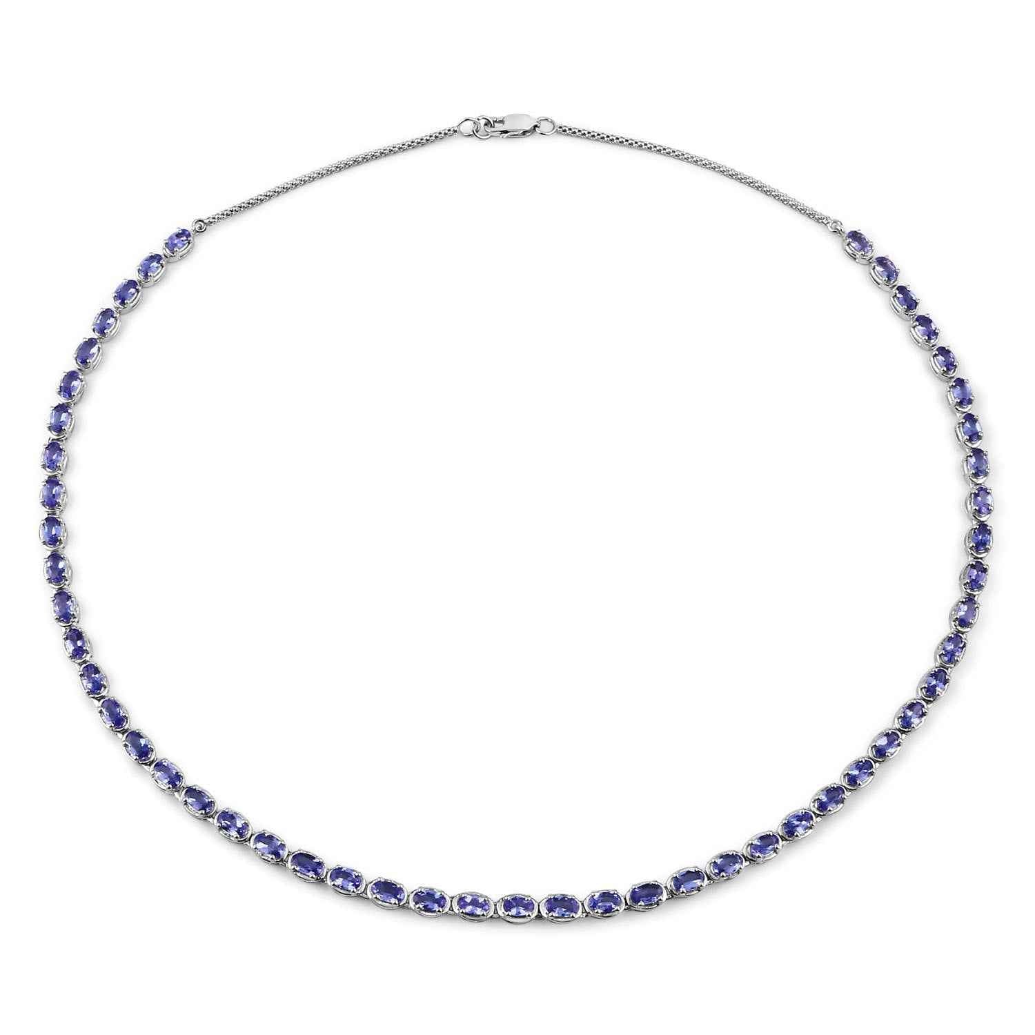 10.00 Carat Genuine Tanzanite .925 Sterling Silver Necklace
