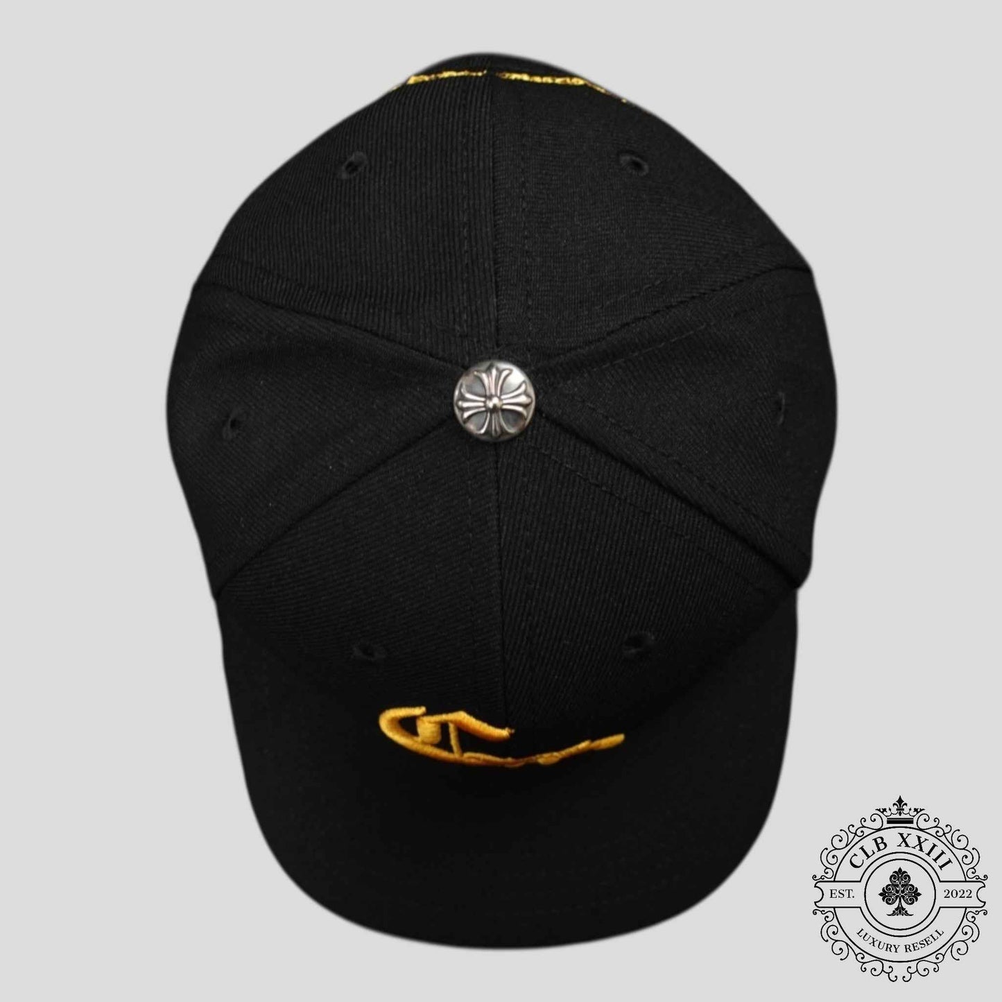 Chrome Hearts CH Embroidered Hat in Black / Gold