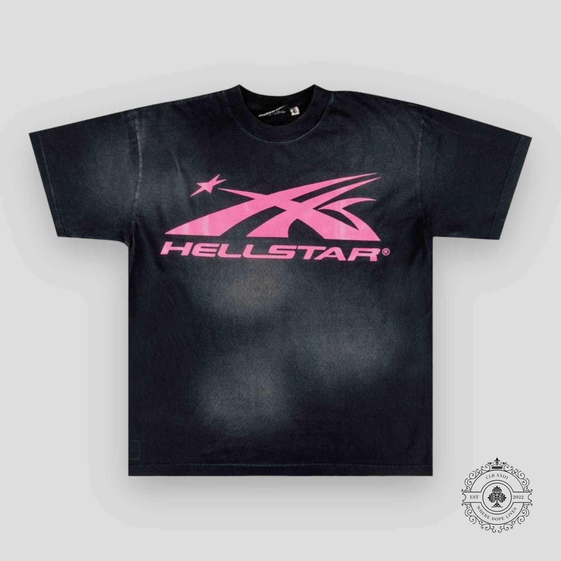 Hellstar Sport Logo Gel T-shirt in Black / Pink