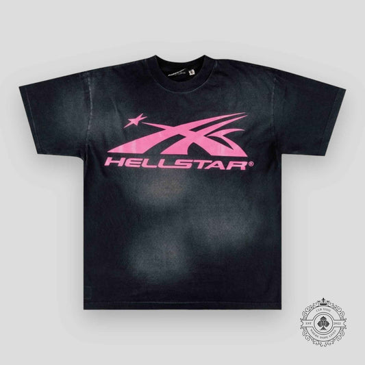 Hellstar Sport Logo Gel T-shirt in Black / Pink