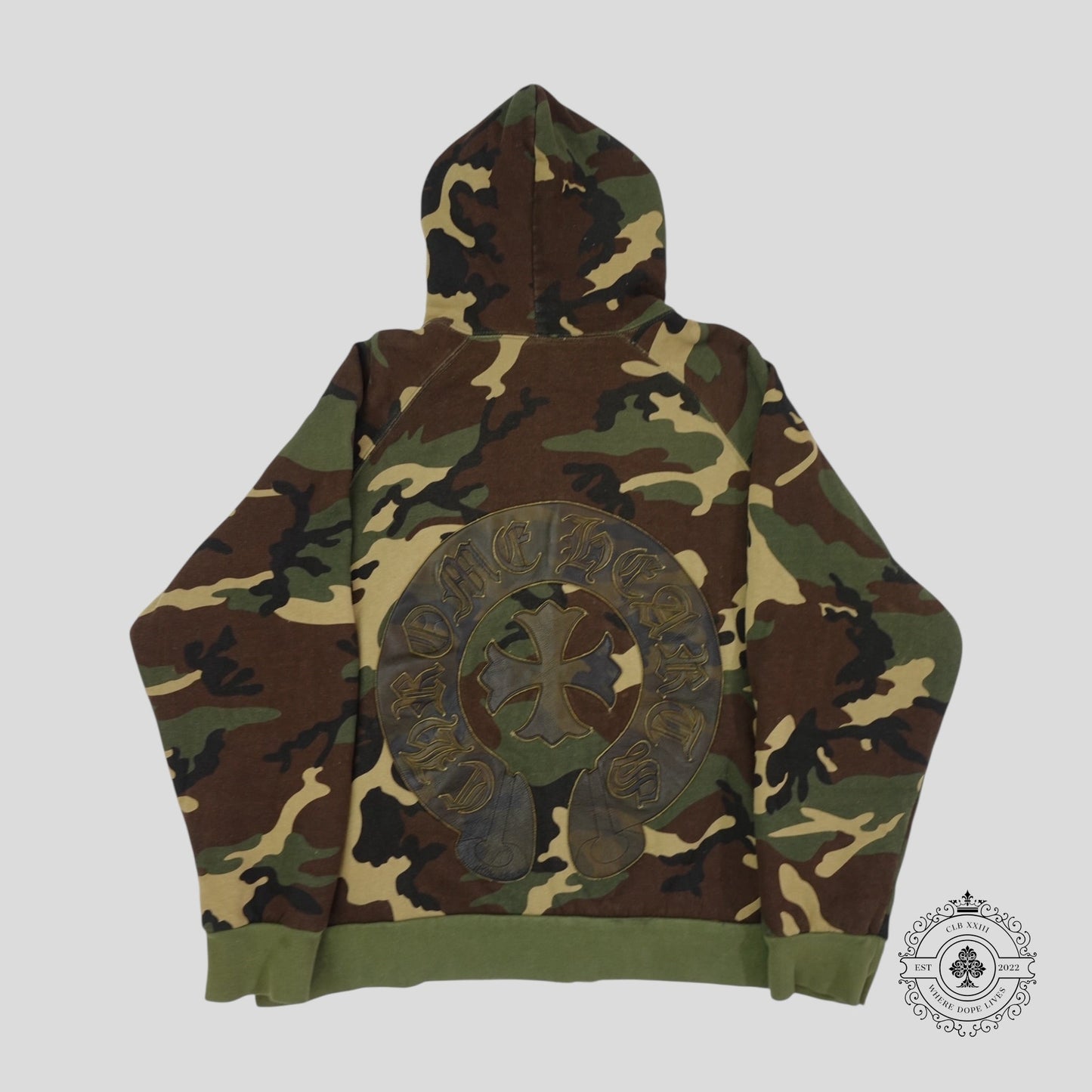 Chrome Hearts Vintage Cross Patch Thermal Zip Up Hoodie