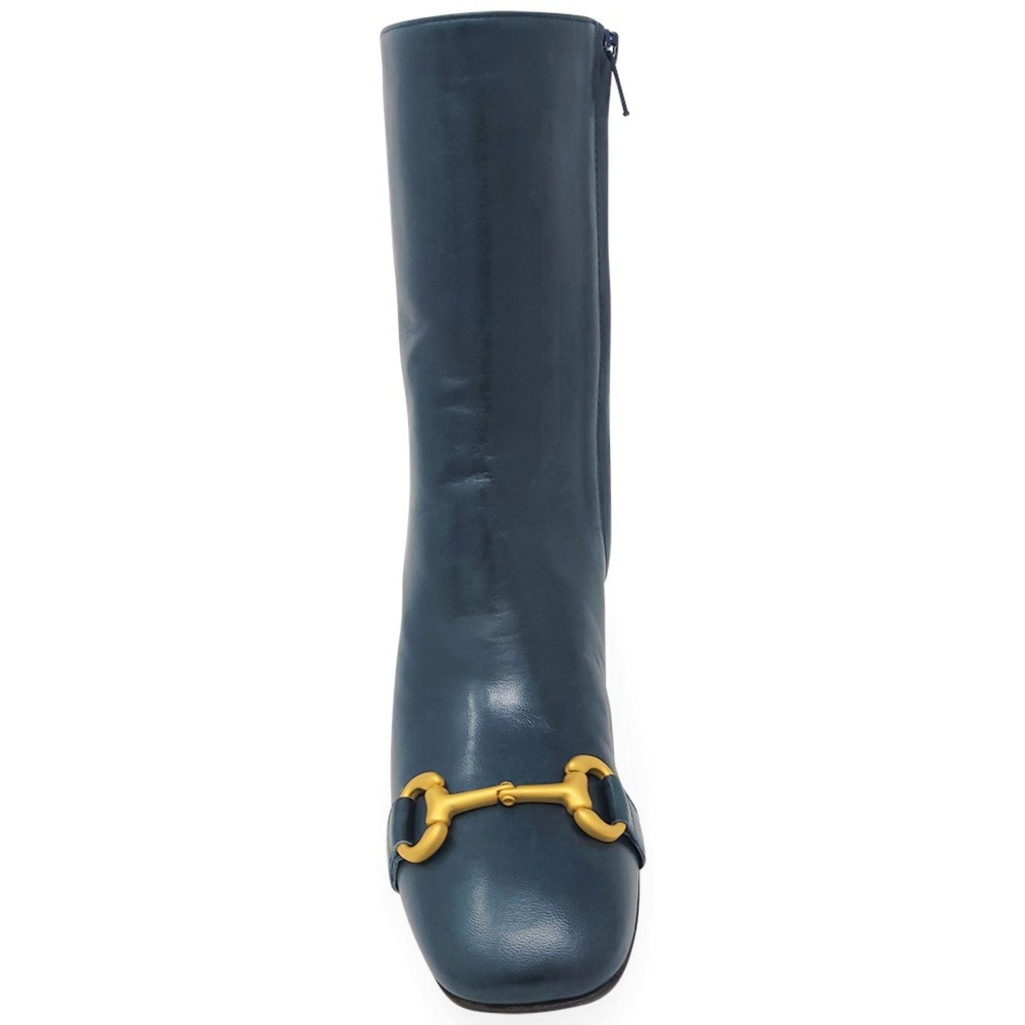 Teal Leather Back Stripe Boot - JUSTLUXURY