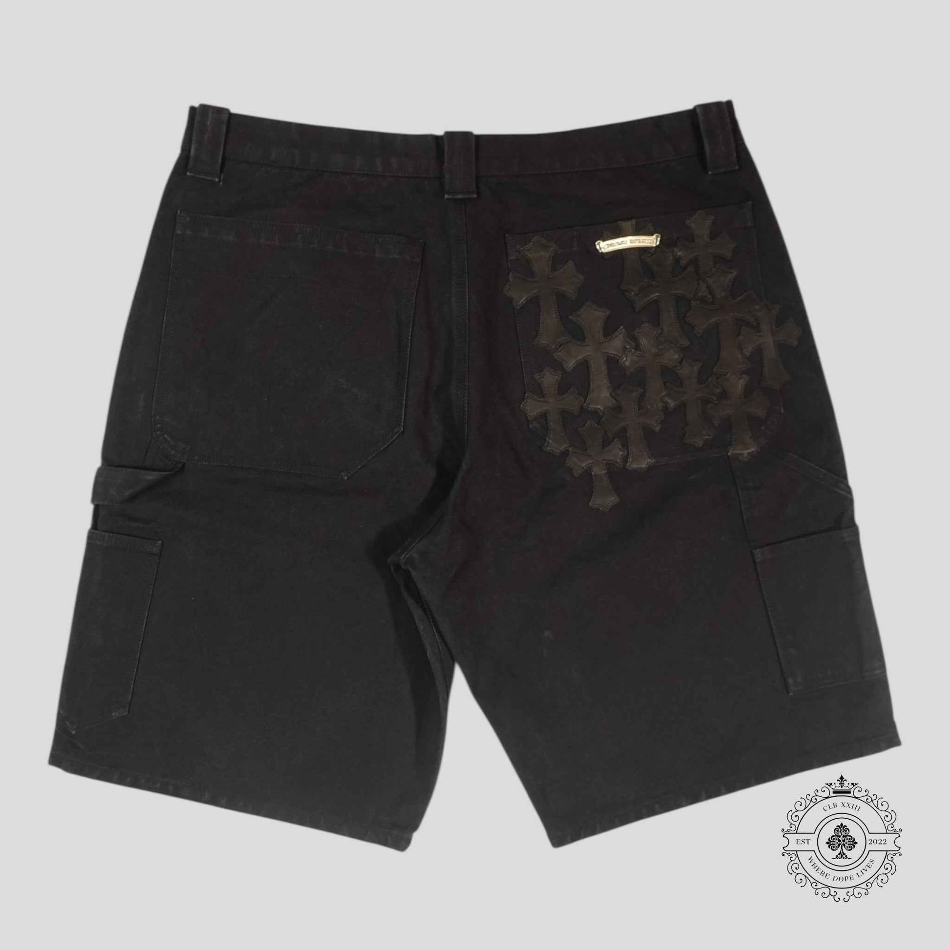 Chrome Hearts 13 Cross Patch Carpenter Shorts in Black