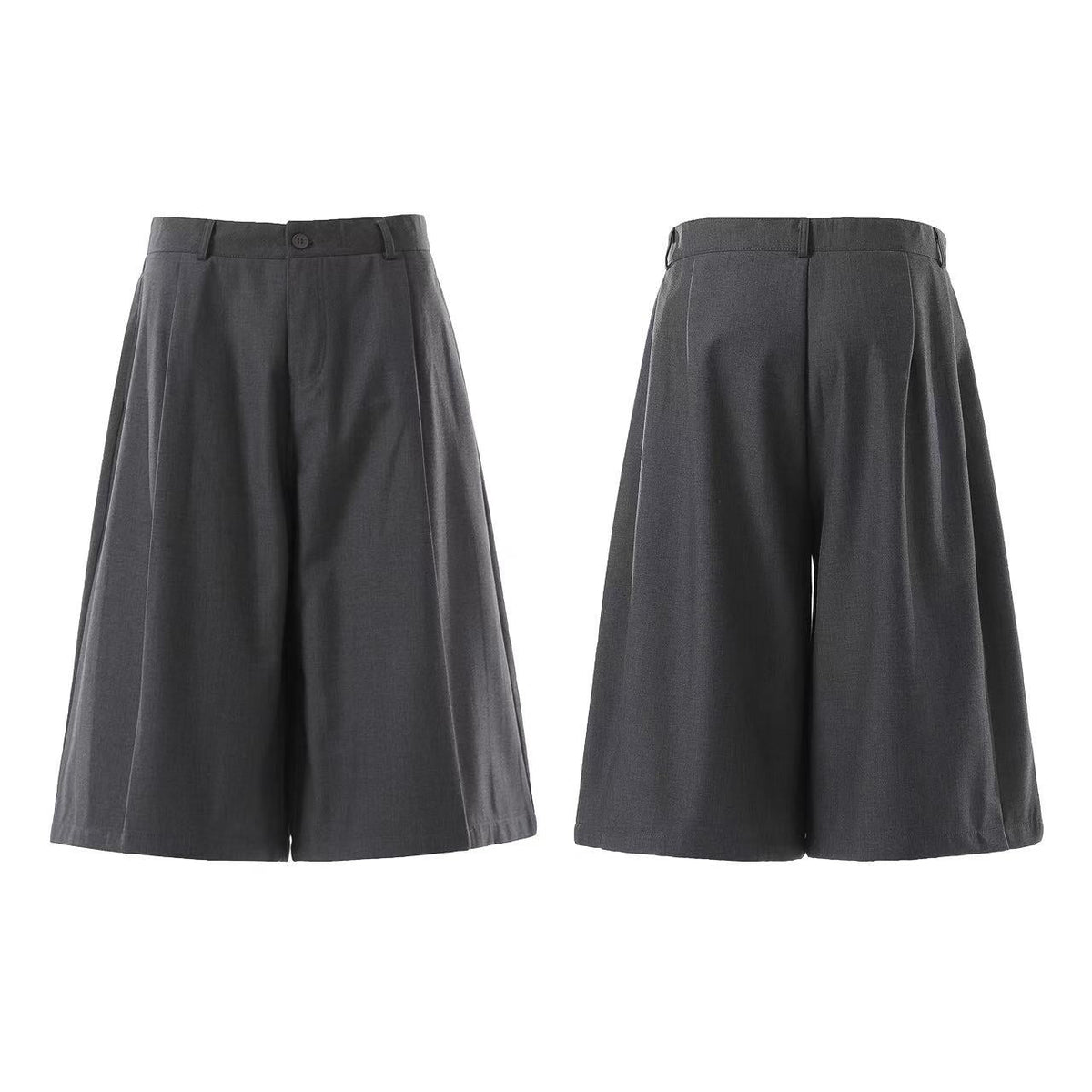 Wide-Leg Knee-Length Slacks Jorts
